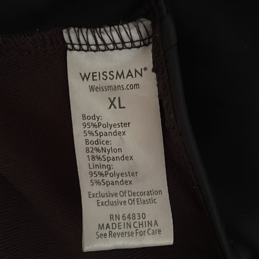 Weissman Solid Black Women's XL One Piece Jumper Overall Style Pants Open Middle - Picture 2 of 7